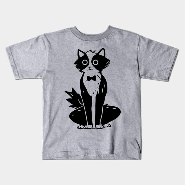 Tuxedo Cat Kids T-Shirt by Wlaurence